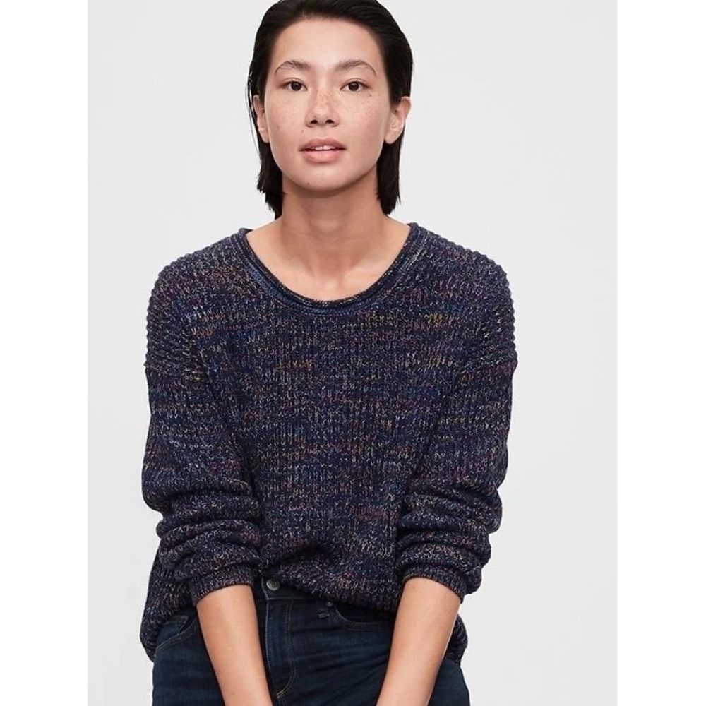 Gap Rollneck Sweater Womens Medium Blue Northern Light Cotton Knit 618393-02 GD